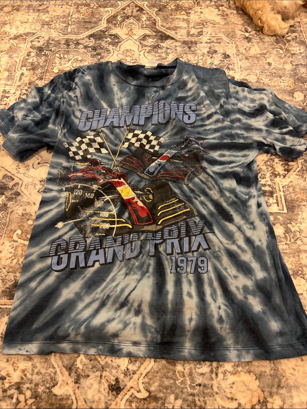 No Boundaries Blue Tie-Dye 'Champions Grand Prix 1979' Graphic Tee